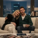 Bill Kaulitz und sein neuer Freund sitzen vertraut auf einem Sofa für die Beziehungs-Analyse 2026 in ihrer Wohnung.