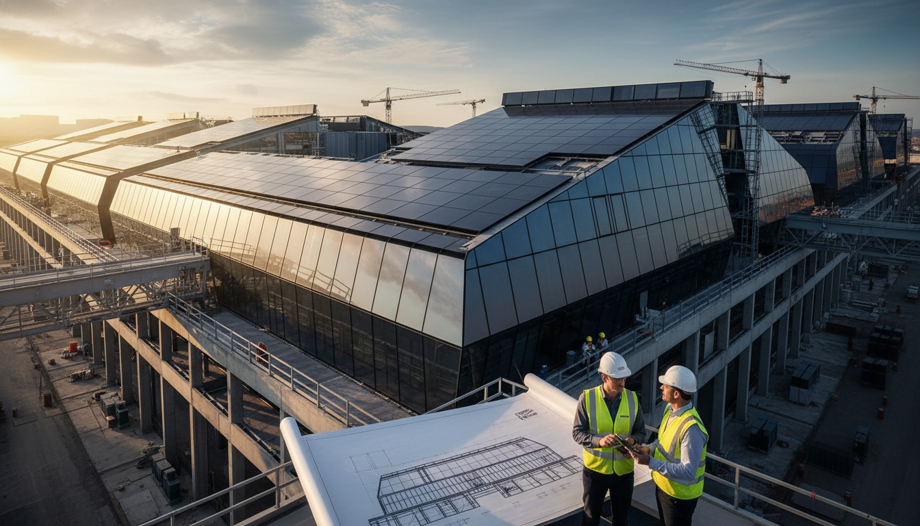 Planung von Industriebauten mit integrierter Photovoltaik als Architektur-Härtetest für die BIPV-Pflicht 2026.