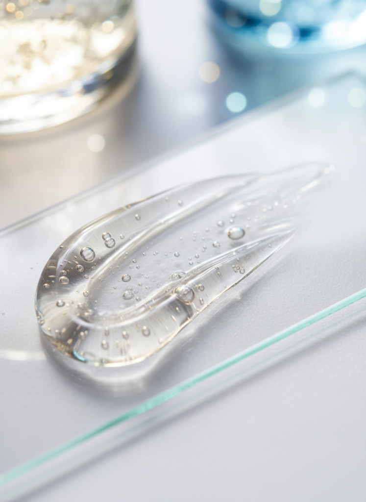 Makroaufnahme der Textur des Leonie Hanne Luminous Barrier Serums