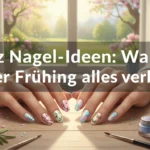 Kreative März Nagel-Ideen mit Blumenmustern und Pastellfarben auf Händen vor einem sonnigen Frühlingsfenster.