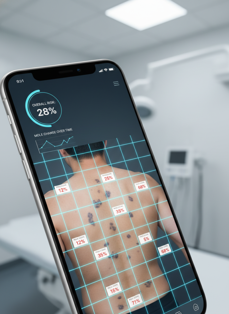 Smartphone App führt ein Full Body Mapping zur Erkennung von Muttermalen durch