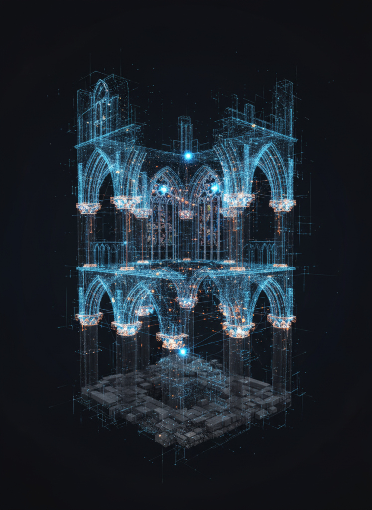 Digitaler Zwilling eines Bestandsgebäudes erzeugt durch 3D-Laserscanning für die BIM-Planung.