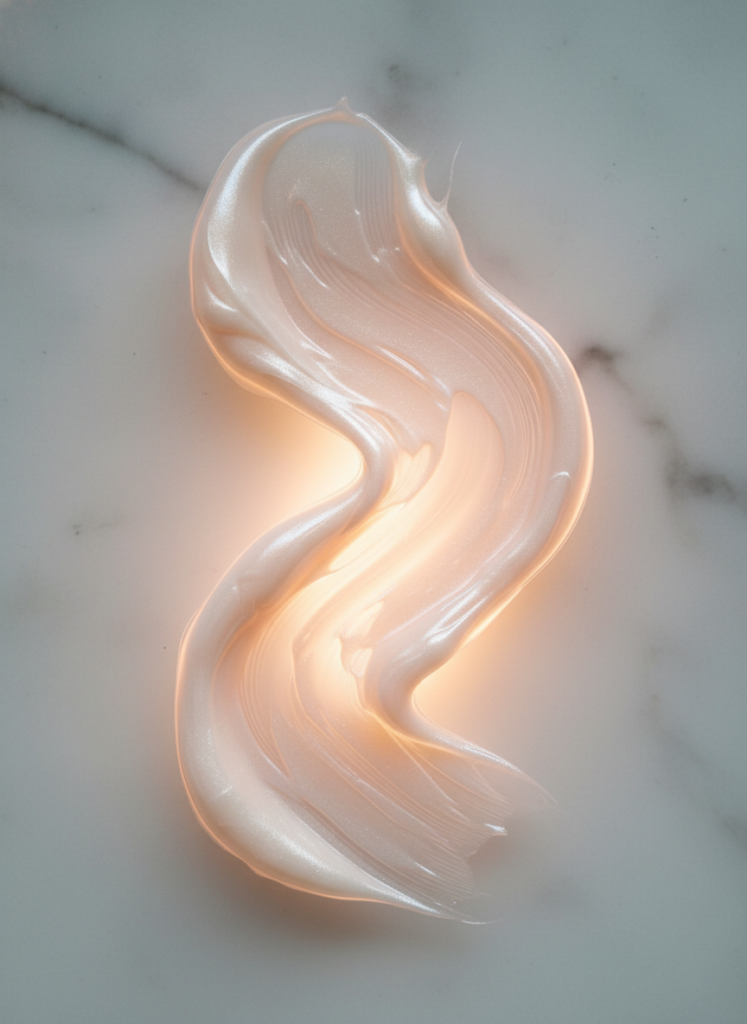 Makro-Texturaufnahme einer veganen High-End Gesichtscreme